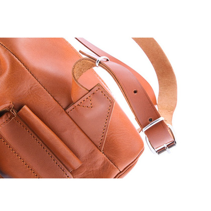 Mały plecak skórzany KEMER VOOC Vintage P2 Beżowy