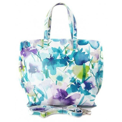 Włoska torba A4 Shopper Bag Vera Pelle Kwiaty SB689K4