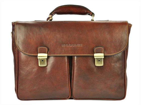 Teczka męska skórzana KEMER ART.2 Brązowa