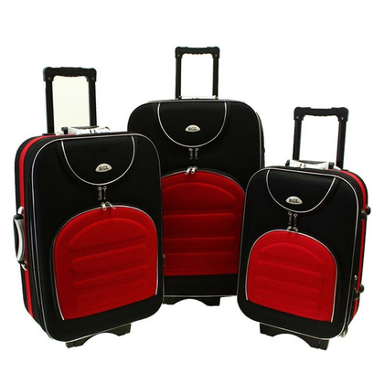 Zestaw walizek PELLUCCI RGL 801 Czarno Czerwony