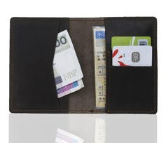 Slim wallet BRØDRENE SW05 super cienki portfel ze skóry ciemny brąz - min. zamówienie 20 / 50 / 100 szt.