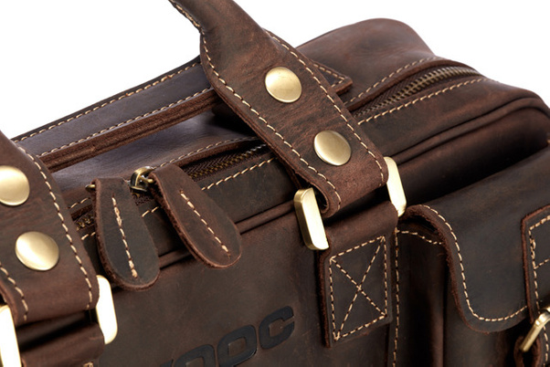 Torba skórzana na laptop 15,6" KEMER VOOC XC1 Czekoladowy brąz