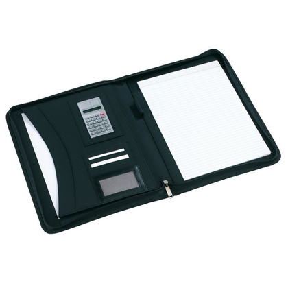 Teczka z kalulatorem, A4, NOBLESSE, czarny