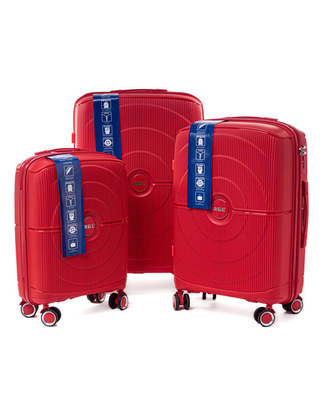Zestaw 3 walizek KEMER RGL PP4  Czerwony