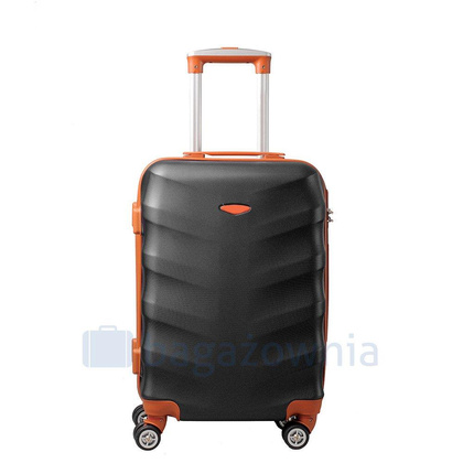 Mała walizka KEMER RGL EXCLUSIVE 6881 S Czarno brązowa