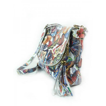 LISTONOSZKA  A5  VERA PELLE  SKÓRZANA TOREBKA CHLEBAK MOTYLE  VP1017M