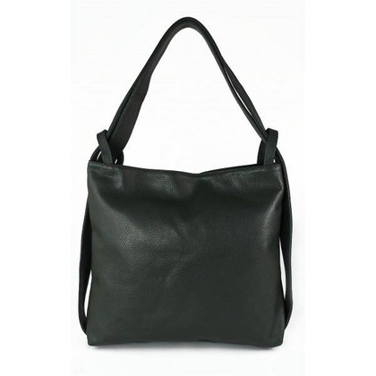 Duży skórzany worek na ramię, plecak XXL Vera Pelle WX754V Zieleń