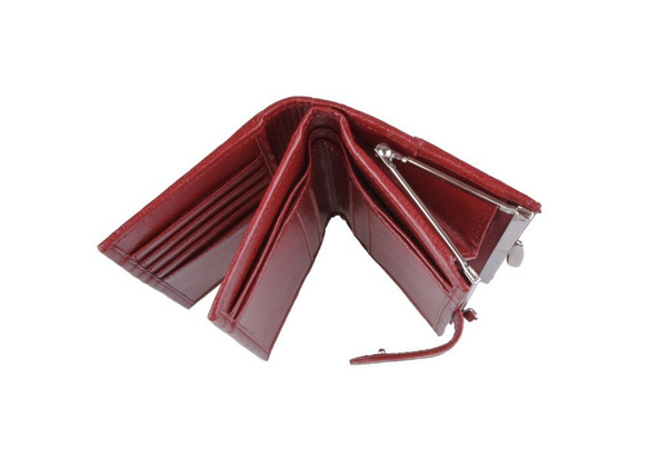 Portfel damski skórzany KEMER P13 Bordowy  - min. zamówienie 20 / 50 / 100 szt.