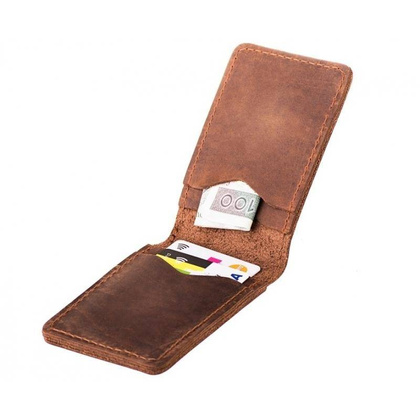 Jasno brązowy cienki portfel slim wallet BRØDRENE SW02 - min. zamówienie 20 / 50 / 100 szt.