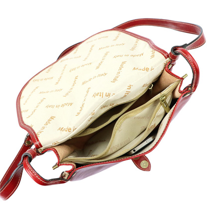 Skórzana torebka, listonoszka 8863 brąz 