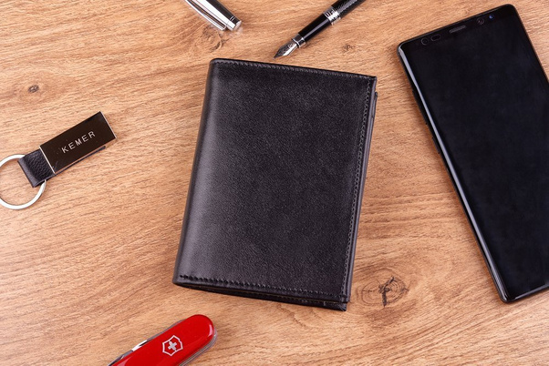 Portfel męski skórzany KEMER P4L Czarny