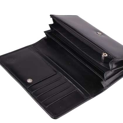 Portfel damski skórzany KEMER 303D-ID Czarny - min. zamówienie 20 / 50 / 100 szt.