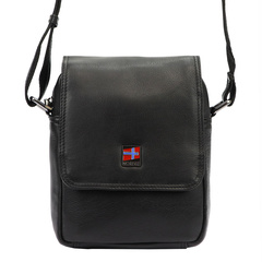 Klasyczna saszetka męska ze skóry naturalnej, na ramię