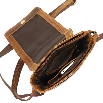 Klasyczna saszetka- torebka męska na ramię, skóra naturalna