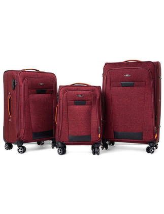 Zestaw 3 walizek PELLUCCI RGL S-030 Bordowy