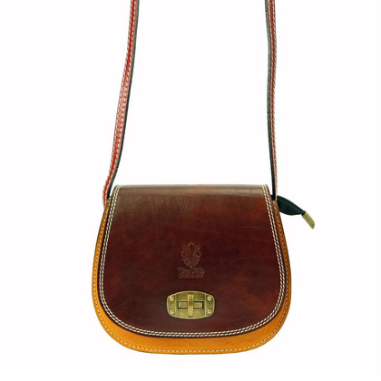 Torebka damska skórzana KEMER 117 MULTI Ciemny brąz