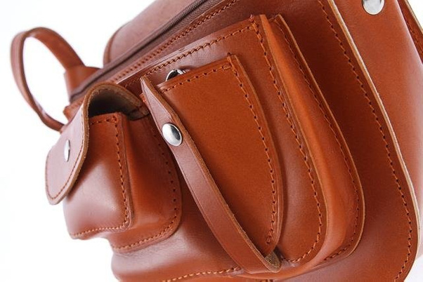 Torebka listonoszka skóra KEMER VOOC Vintage P26 Koniak