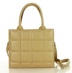 MARCO MAZZINI Nietuzinkowa Torebka kuferek skóra naturalna oryginale leather bag beż cappuccino - min. zamówienie 20 / 50 / 100 szt.