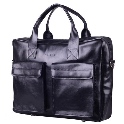 Torba skórzana na laptop KEMER TM 17/2/K Czarna - min. zamówienie 20 / 50 / 100 szt.