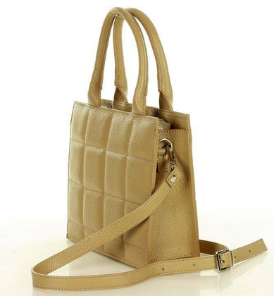 MARCO MAZZINI Nietuzinkowa Torebka kuferek skóra naturalna oryginale leather bag beż cappuccino - min. zamówienie 20 / 50 / 100 szt.