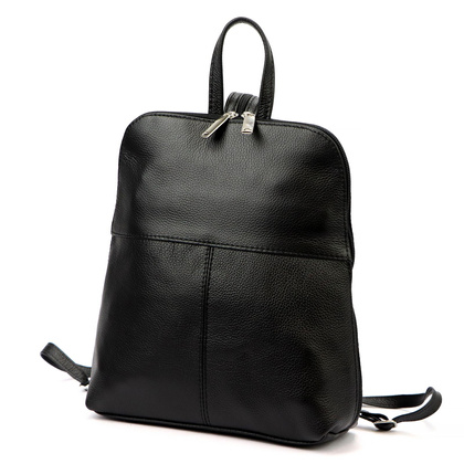 Miejski plecak damski, skóra naturalna, granatowy