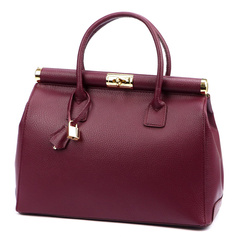 Klasyczna torebka miejska z naturalnej, miękkiej skóry licowej