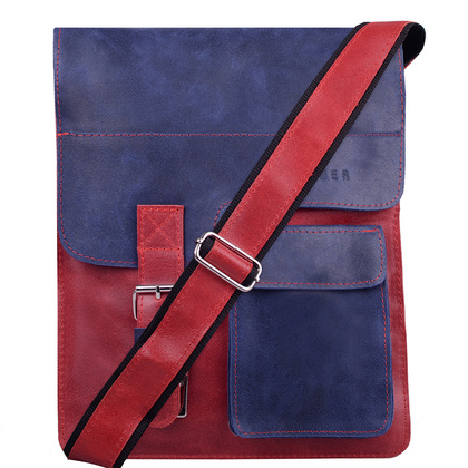 Torba skórzana na ramię KEMER CH 1104 Granat / Czerwony - min. zamówienie 20 / 50 / 100 szt.