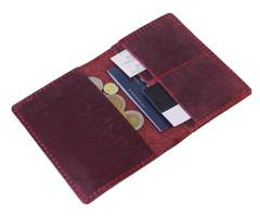 Czerwony skórzany portfel slim wallet BRØDRENE SW01 - min. zamówienie 20 / 50 / 100 szt.