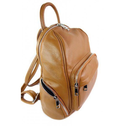 Elegancki poręczny plecak Vera Pelle Camel VP344C