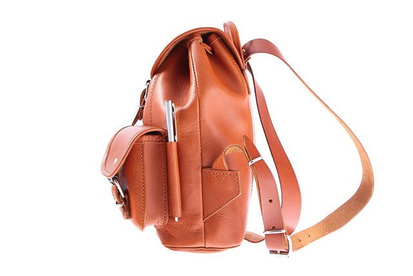 Mały plecak skórzany KEMER VOOC Vintage P2 Beżowy