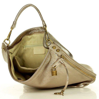 Ponadczasowa torebka worek skórzana - Renella dark bronzo złota - min. zamówienie 20 / 50 / 100 szt.