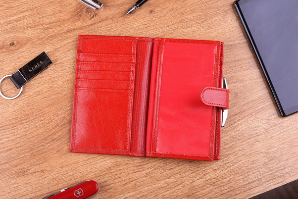 Portfel damski skórzany KEMER P13 Czerwony