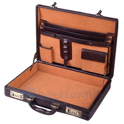 Neseser skórzany BELLUCCI A4-16-S1-154 Brązowy - min. zamówienie 20 / 50 / 100 szt.