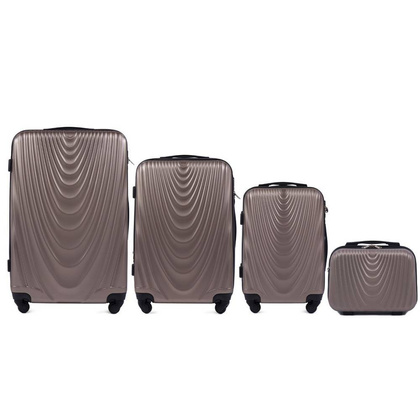 Zestaw 3 walizek + Kuferek WINGS 304 Złoty