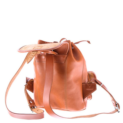 Mały plecak skórzany KEMER VOOC Vintage P2 Beżowy