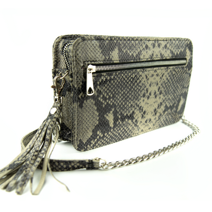 T-07 Torebka Marita-print wężowy szary KEMER