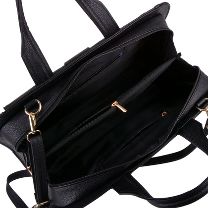 Teczka damska skórzana KEMER 091-01-SZN Czarna