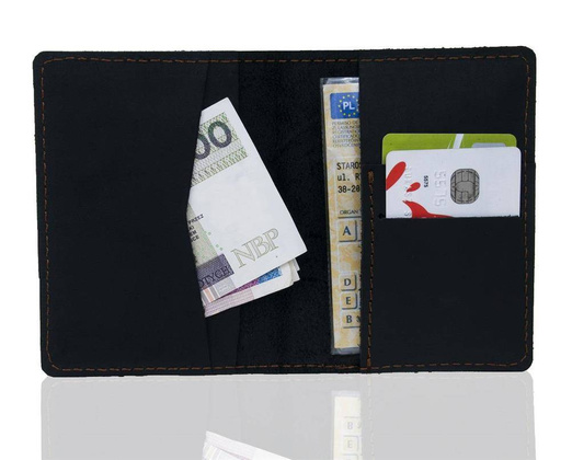 Slim wallet BRØDRENE SW05 czarny super cienki portfel ze skóry - min. zamówienie 20 / 50 / 100 szt.