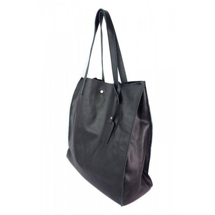 TOREBKA WOREK SHOPPER BAG  GENUINE LEATHER NA RAMIĘ  A4  CZARNA  GL46N