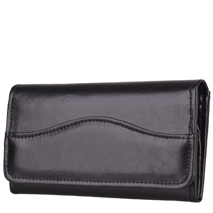 Portfel damski skórzany KEMER P17 Czarny - min. zamówienie 20 / 50 / 100 szt.