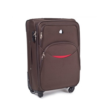Średnia walizka WINGS 1708 4K M Brązowa