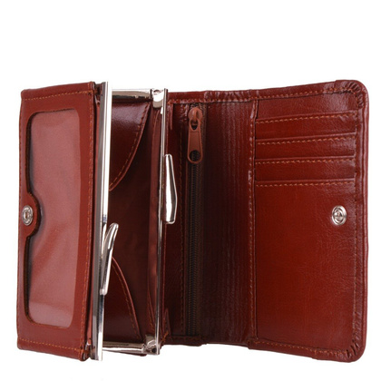 Portfel damski skórzany KEMER P11 Brązowy  - min. zamówienie 20 / 50 / 100 szt.