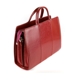 511 Damski skórzany kuferek duży - wiśnia KEMER