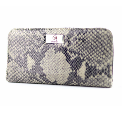 P-02 Portfel skórzany Korona - print wężowy szary KEMER