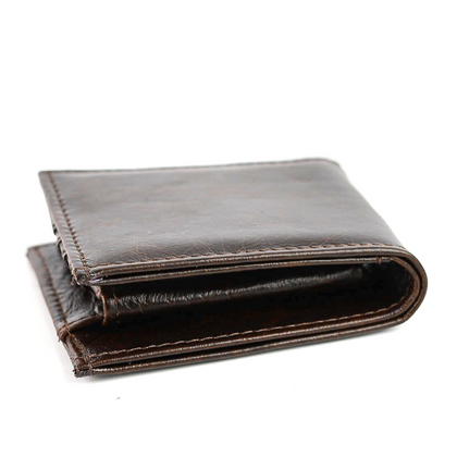 P-03 Portfel skórzany męski - gnieciony brąz KEMER