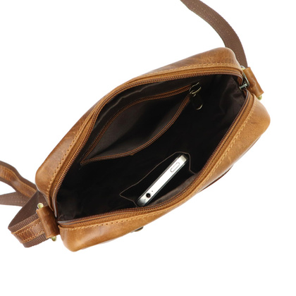 Klasyczna skórzana saszetka męska, na ramię, torebka męska