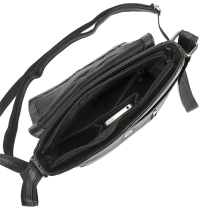 Klasyczna saszetka męska, torba na ramię, skóra naturalna