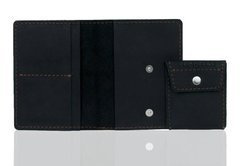 Elegancki portfel ze skóry na karty i monety BRØDRENE SW01+ czarny - min. zamówienie 20 / 50 / 100 szt.