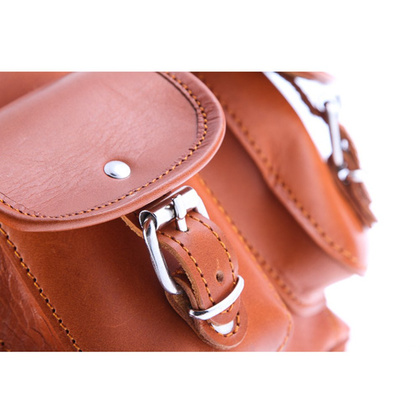 Mały plecak skórzany KEMER VOOC Vintage P2 Beżowy