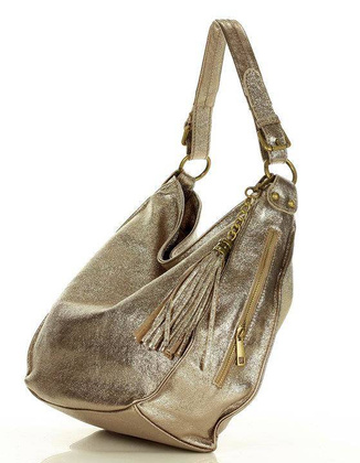 Torebka skórzana eleganc sacco MARCO MAZZINI - dark bronzo złota - min. zamówienie 20 / 50 / 100 szt.